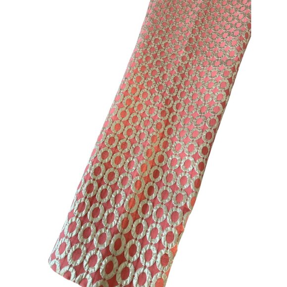 J CREW Collection Gold Coral Holiday Straight Ankle Pants Size 4 - Picture 13 of 15